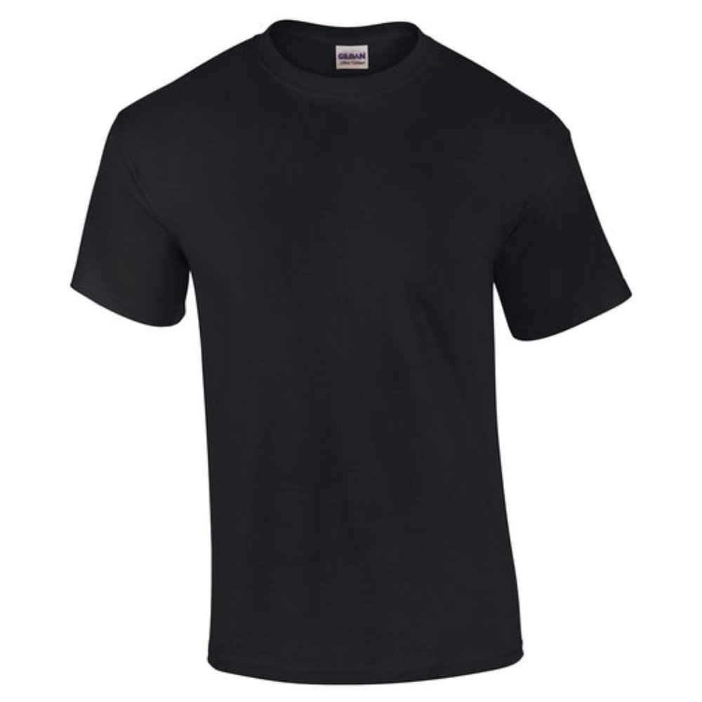 🆕 GILDAN ADULT ULTRA COTTON ROUND-NECK SHORT SLEEVE T-SHIRT - BLACK - MEN